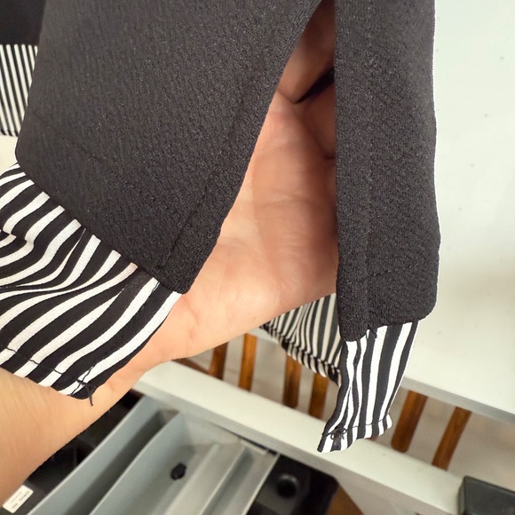 Layered Look Adriana Papell Top, 2x, Black & White - Picture 5 of 6